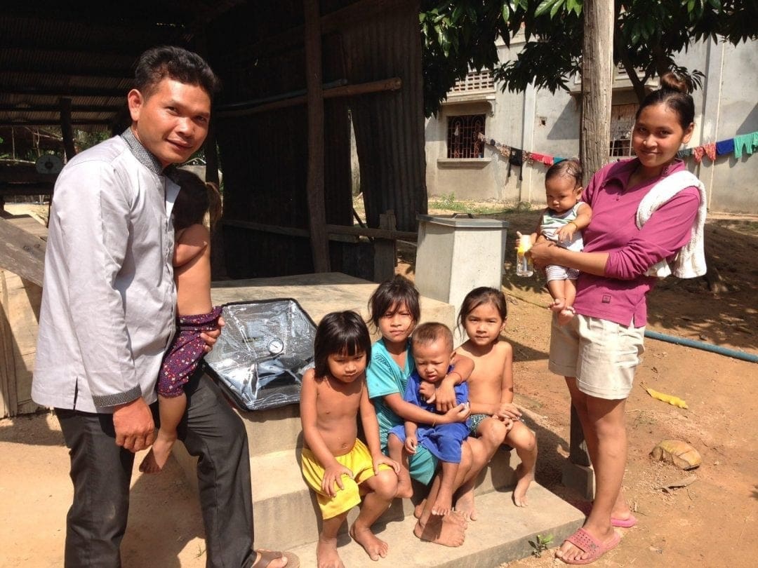 Cambodia family who love their sunflair solar oven